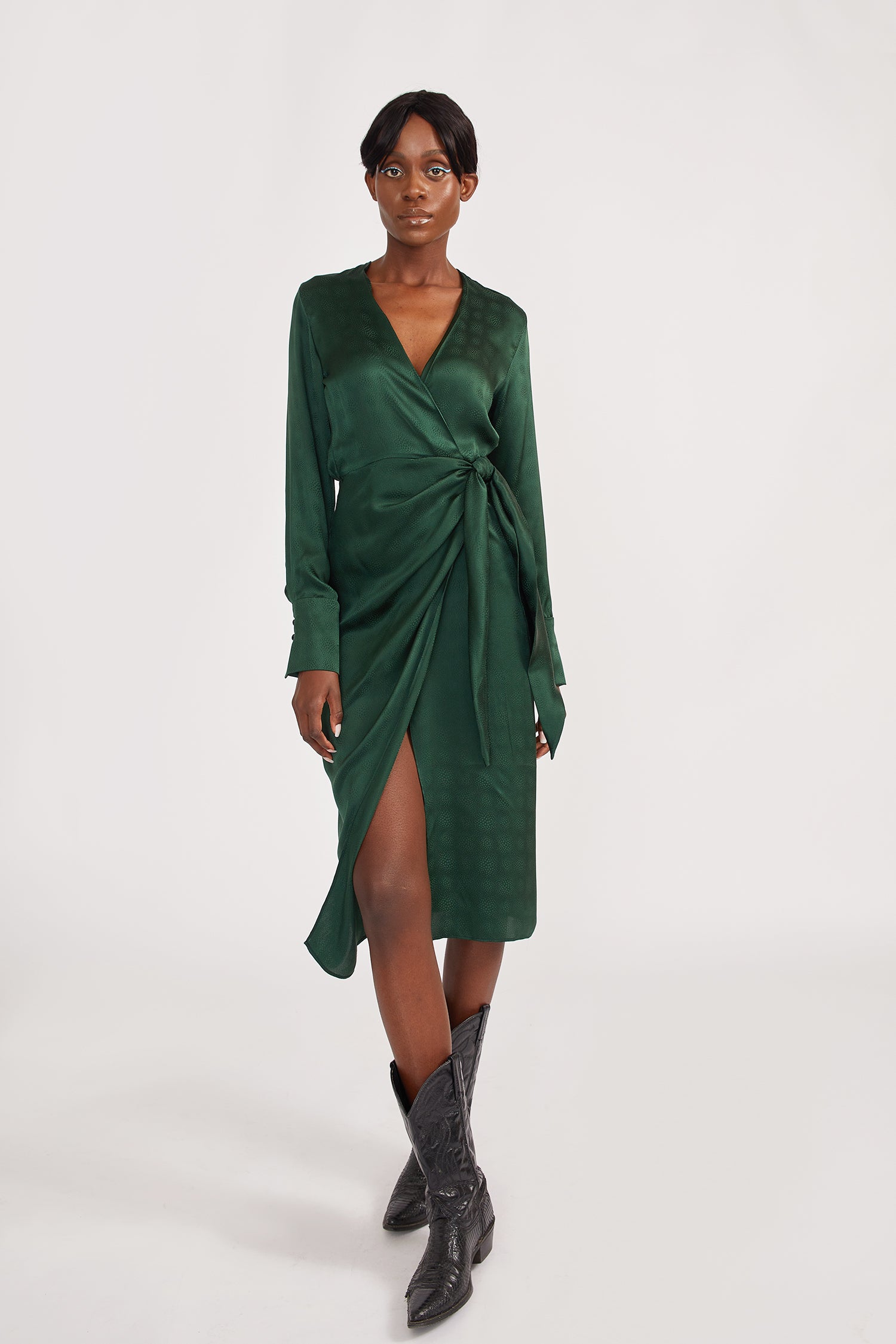 Wrap Dress in Forest Green • Alyson Eastman